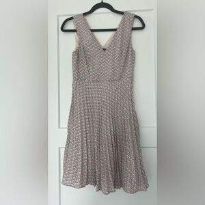 EUC Banana Republic Cocktail Dress with Blush & Black Geometric Pattern, Size 2p